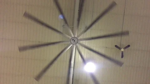 Massive Fan Spins on Celing 스톡 동영상 82213372
