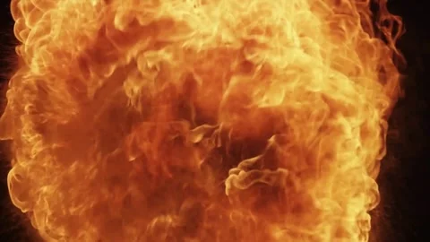 Massive fire explosion filling the screen with hot flames Stock Footage 329676331