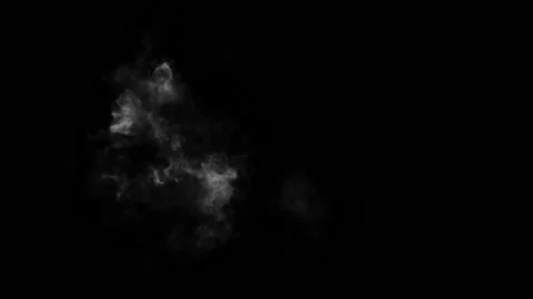 Massive fire explosion followed by smoke drop-off in front of black background Stock Footage 155220855
