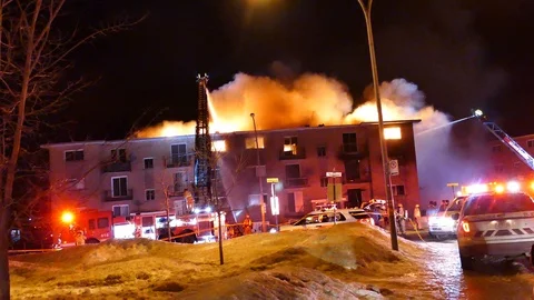 Massive fire Video stock 105285229