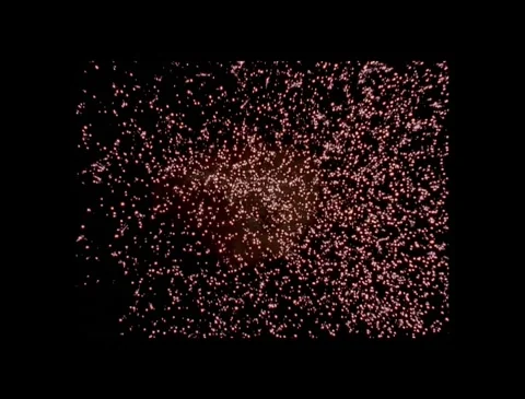 Massive Fireball and Billowing Dust VFX Overlay against Black Stock Footage 335384550