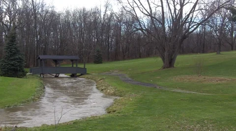 Massive Flooding on a Golf Course After a Huge Storm Stock Footage 33966593
