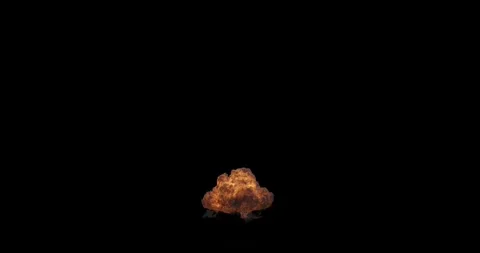 Massive Gasoline Explosion Fireball Against Black Background 库存影片 333736515