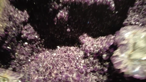 Massive GEODE Crytal Close Up To Wide 4K Stock Footage 185504011