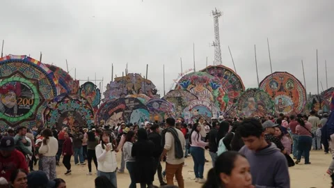 Massive Handmade Kites at the Sumpango Giant Kite Festival Guatemala Stock Footage 320978973