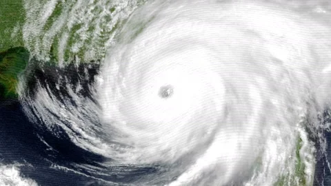 Massive Hurricane Elena 1985 making landfall in Florida Stock Footage 236655592