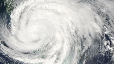 Massive Hurricane Frances 2004 panning up view space hurricane animation Stock Footage 236599164