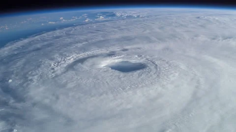 A massive hurricane / typhoon churning in the ocean Stock Footage 63396199