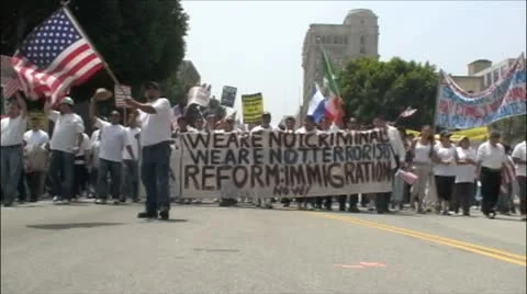 Massive Immigration Reform Protest - Los Angeles, California Stock Footage