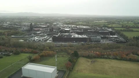 Massive manufacturing plant of intel microprocessors at Leixlip town Video stock 260282243