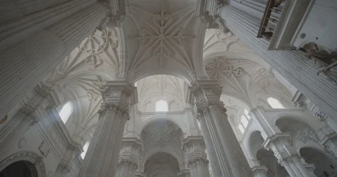 Massive Marble Columns inside Cathedral, Granada, Spain Stock Footage 116509532