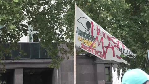 Massive march for memory condemns Milei government's denialism of dictatorship,  Stock Footage 304931255