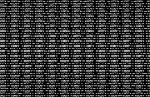 Massive matrix code of binary numbers Stock Photos