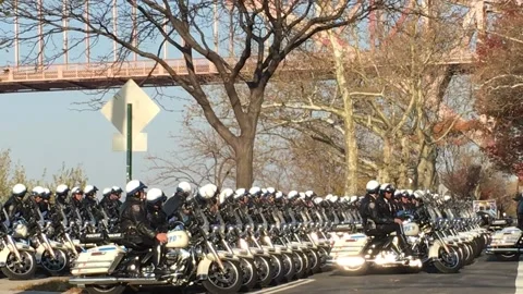 Massive motorcycle cop presence Vídeo Stock 200922840