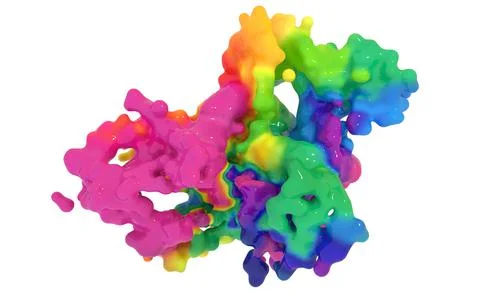 Massive multicolored blob of bright paint isolated on white Stock Illustration