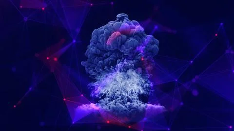 Massive nuclear explosion. Stock Illustration