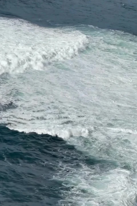 Massive Ocean Waves Crash Against Rugged Coast Stock Footage 320575467
