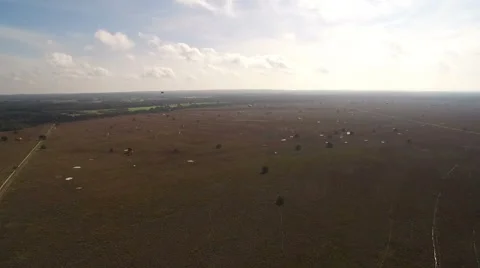 Massive parachute drop shot from the air Stock Footage 55202017