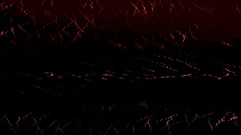 Massive of particles with glow that form surfaces in looped motion. Stock Footage 249059583