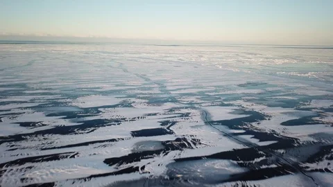 Massive patterns in lake superior ice Stock Footage 86667790