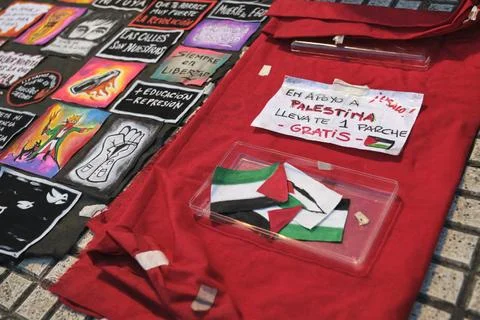 Massive protest in support of Palestine, in Buenos Aires, Argentina. Foto stock