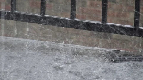 Massive rain storm on porch Video stock 76230014