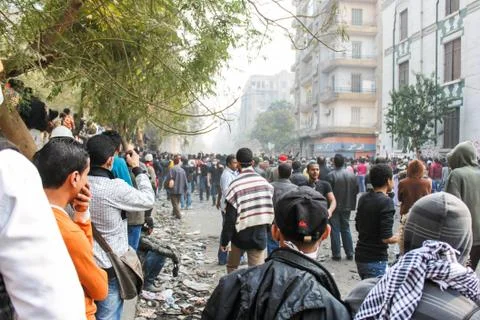 Massive revolution in Cairo, Egypt Stock Photos