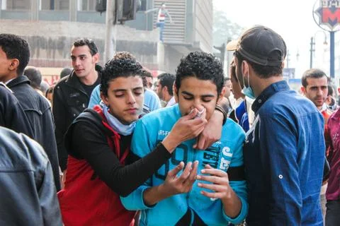 Massive revolution in Cairo, Egypt Stock Photos