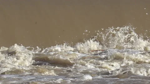 Massive river flooding during record warm temperatures in Ontario Canada Stock Footage 150241580