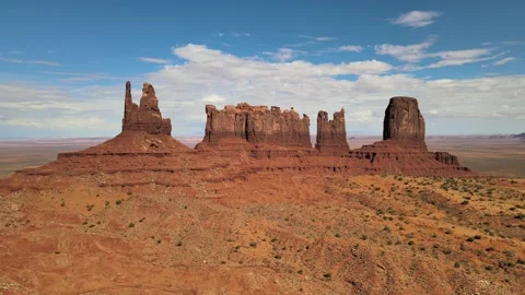 Massive Rock Formation in Monument Valley Desert Stock Footage 274111170