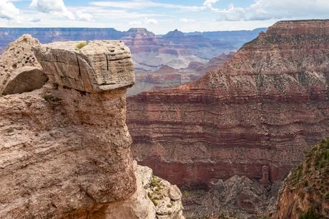 Massive rock formation with panoramic view of O Neill Butte seen from South.. Stock Photos