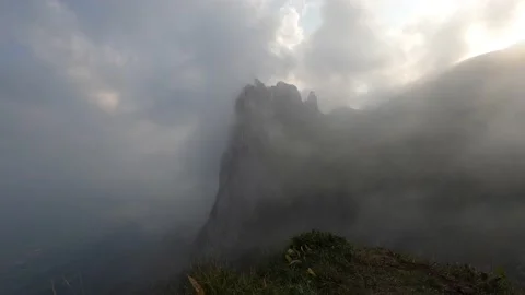 Massive rock formation in the Swiss alps, unique mountain, Swiss Alps mountains Stock Footage 141108732