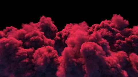 Massive smoke eruption lighted by red light. Stock Footage 82471871