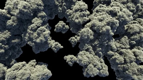 Massive smoke eruption from top view in day light. Stock Footage 82471047