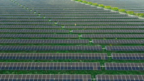 Massive Solar Farm Viewed From Above Stock Footage 340546630