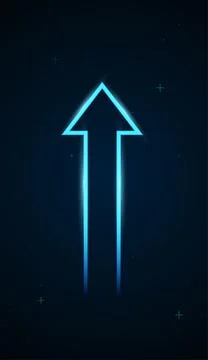 A massive, solid blue arrow pointing sharply upward against a light backgro.. Stock Illustration