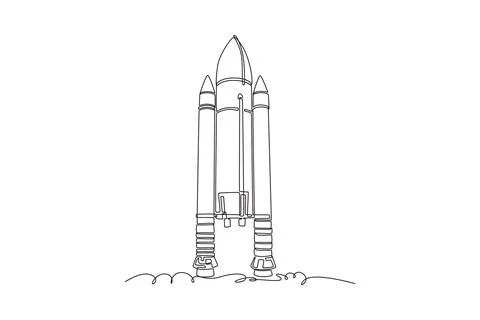 Massive space vehicle rocket system with side boosters Stock-Illustration