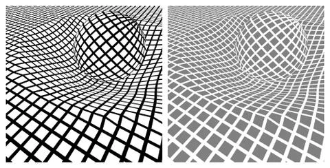 Massive sphere object and curved space Stock Illustration