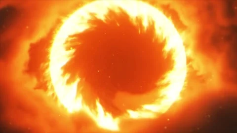 Massive Spinning Fire Vortex Explosion with Smoke and Sparks - Cinematic Flame Stock Footage 332572274