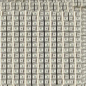 Massive stack of dollar bills iisolated on white background Stock Illustration