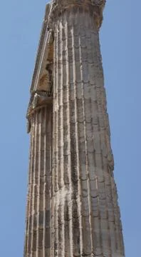 Massive stone columns of the apollo temple Stock Photos