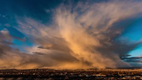 Massive Storm Moves over small mountain village in Colorado. Stock Footage 72967537