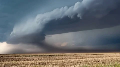 Massive Supercell Storm and Extreme Weather. Time Lapse Video Stock Footage 344237709