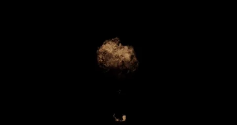 Massive Symmetrical Fireball VFX Overlay On Black Background Video stock 333729145