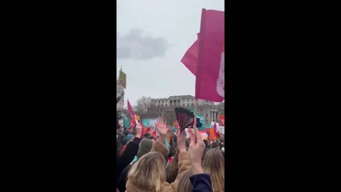 Massive Teacher Strike Takes Over Trafalgar Square - Workers Demand Fair Pay... Stock Footage 236126985