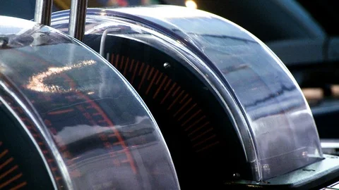 Massive throttle lever on cruiseship navigation bridge Stock Footage 123728703