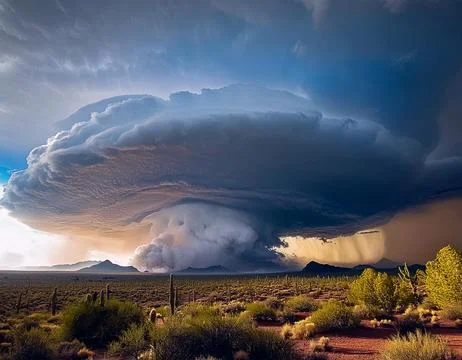 A massive tornado sweeps through a rural landscape Stock Illustration
