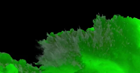 A massive toxic green storm cloud billows furiously in deep dark space 動画素材 344822721