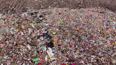 Massive Trash Heap Full Of Plastic Waste, Global Pollution, Climate Crisis Stock Footage 305671443