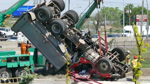 Massive truck crash Stock Footage 139658960
